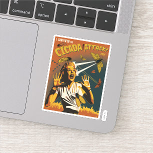Cicada schreeuwende dame 2024 sticker