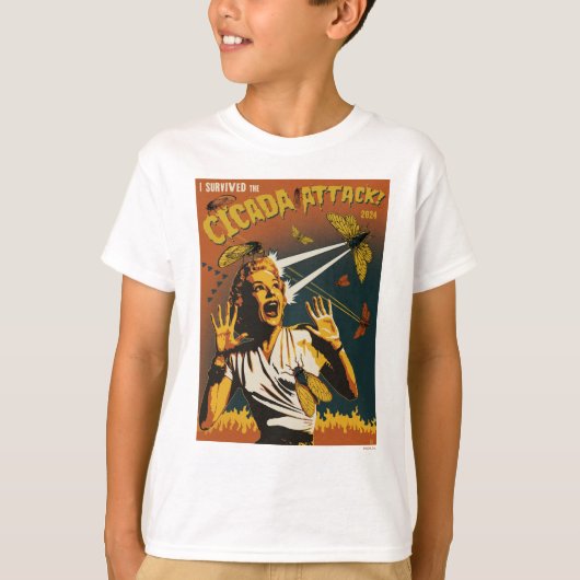 Cicada schreeuwende dame 2024 t-shirt (Voorkant)