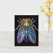 Cicada Shirt Insect Great Eastern Brood X Cicadas  Kaart (Gele Bloem)