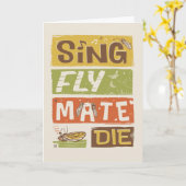 Cicada Sing Fly Mate sterven Kaart (Gele Bloem)