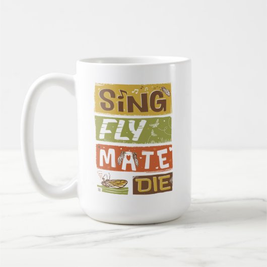 Cicada Sing Fly Mate sterven Koffiemok (Links)