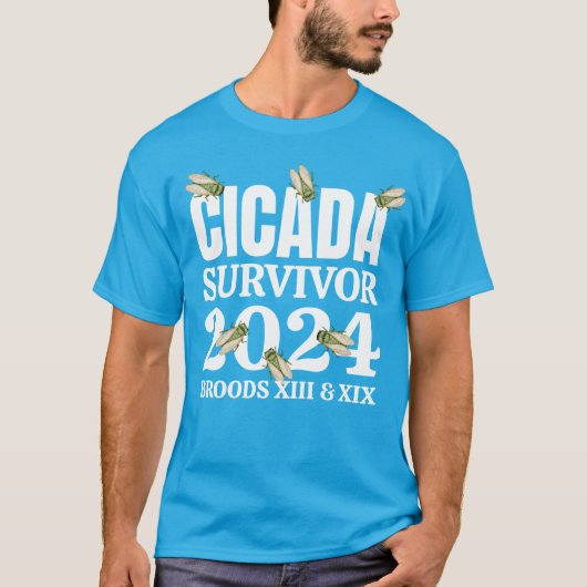 CICADA SURVIVOR 2024 Broods XIII XIX T-shirt (Voorkant)
