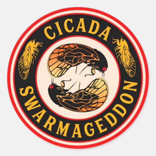 Cicada Swarmageddon Grappige Cicaden zijn terug Ronde Sticker (Voorkant)