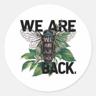 cicada-tshirt-ontwerp ronde sticker