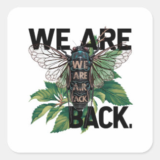 cicada-tshirt-ontwerp vierkante sticker