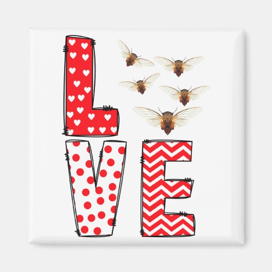 Cicada Valentines Day Love Valentine Cute Hearts  Magneet (Voorkant)