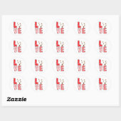 Cicada Valentines Day Love Valentine Cute Hearts  Ronde Sticker (Vel)