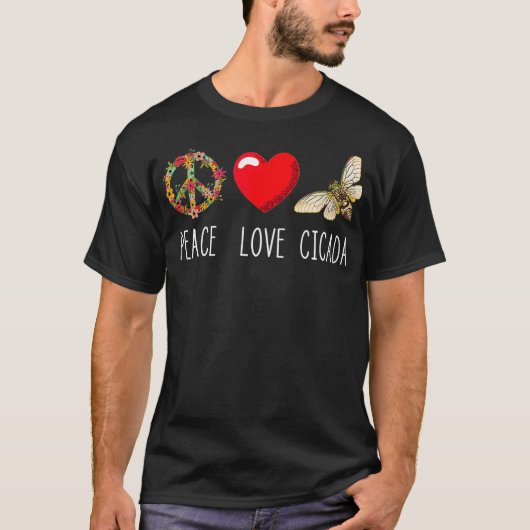 Cicada Vrede Liefde Magicada Brood Zwerm Insect T-shirt (Voorkant)