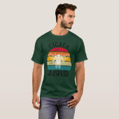 Cicada Whisprer Retro Sunset Summertime 80s 90s bo T-shirt (Voorkant volledig)