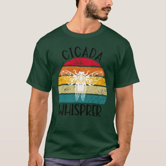 Cicada Whisprer Retro Sunset Summertime 80s 90s bo T-shirt (Voorkant)