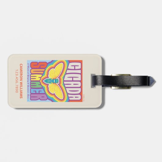 Cicada zomer liefde bagagelabel (Achterkant horizontaal)