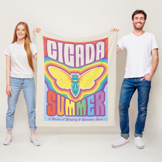 Cicada zomer liefde fleece deken (In situ)