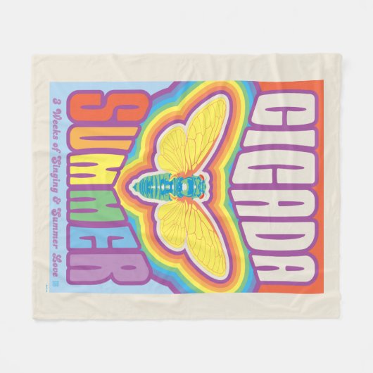 Cicada zomer liefde fleece deken (Voorkant (Horizontaal))