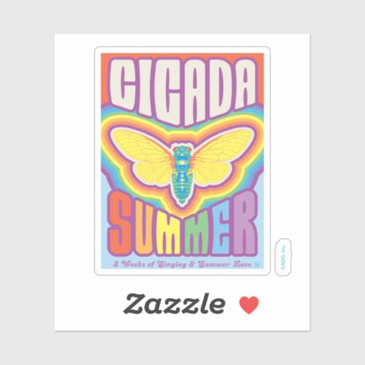 Cicada zomer liefde sticker (Vel)