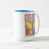 Cicada zomer liefde tweekleurige koffiemok (Voorkant rechts)