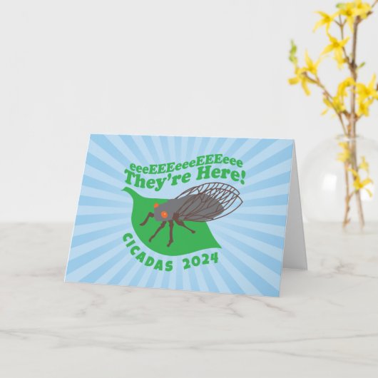Cicadas 2024 Ze zijn hier Kaart (Gele Bloem)