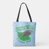 Cicadas 2024 Ze zijn hier Tote Bag (Achterkant)