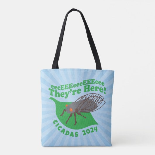Cicadas 2024 Ze zijn hier Tote Bag (Achterkant)