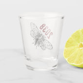 Cicadas 2038 shot glas (Achterkant)