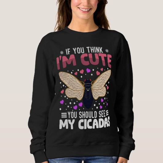 Cicadas Heart Valentine's Day Animal For Womens Ki Trui (Voorkant)