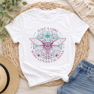 Cicade citaat Gewoon een meisje dat van cicaden ho T-shirt