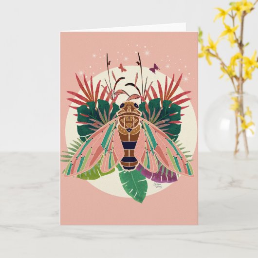 Cicade Tropisch Kaart (Gele Bloem)