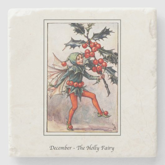 Cicely Mary Barker December Fairy Stenen Onderzetter (Voorkant)