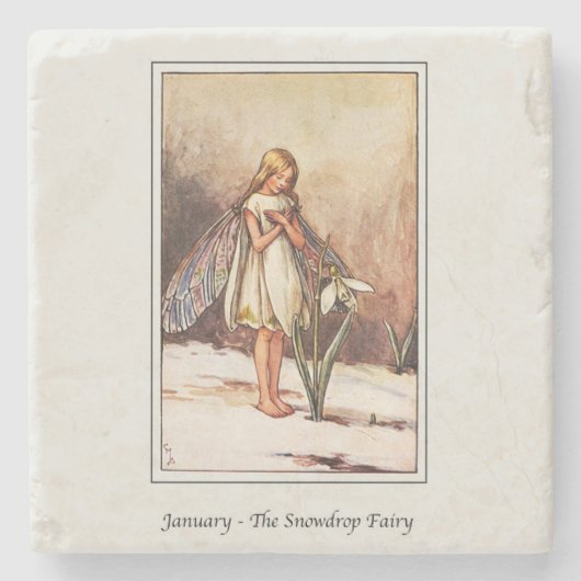 Cicely Mary Barker - januari fee Stenen Onderzetter (Voorkant)