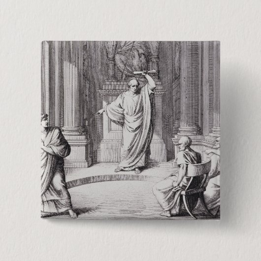 Cicero Denouncing Catiline Vierkante Button 5,1 Cm (Voorkant)