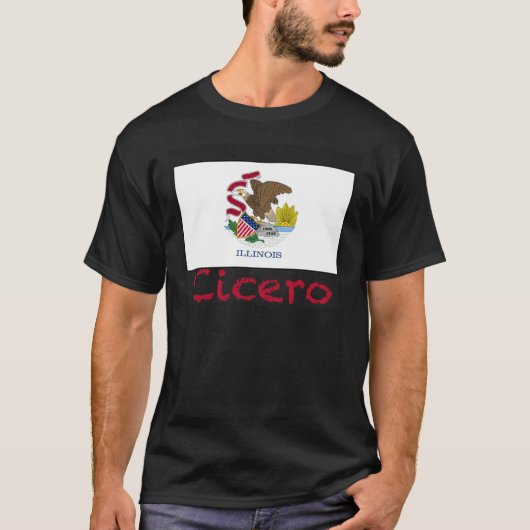 Cicero Illinois Flag USA Souvenir T-shirt (Voorkant)