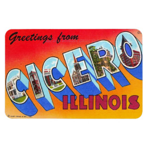 Cicero Illinois IL Large Letter Briefkaart Magnet Magneet