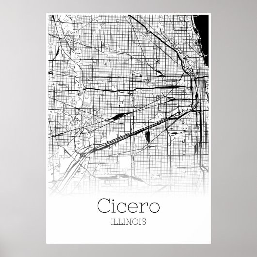 Cicero Map - Illinois - City Map Poster (Voorkant)