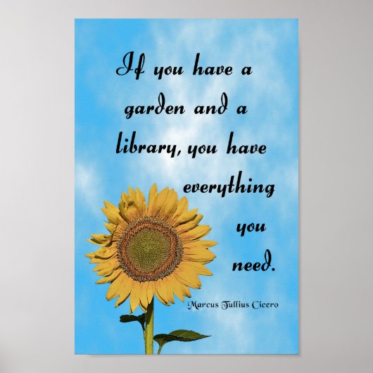Cicero Quote, als je een tuin hebt Poster (Voorkant)