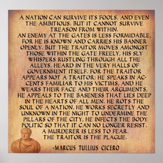 CICERO QUOTE - DE NATIE KAN GEEN BEHANDELING OVERL POSTER (Voorkant)