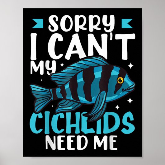 Cichlid Fish Funny Animals African Aquarium  Poster (Voorkant)