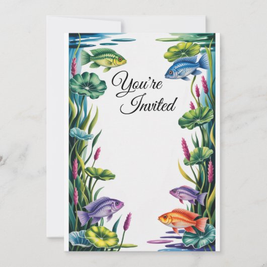 Cichlid Fish Uitnodiging Huwelijksfeest Uitnodigin (Voorkant)