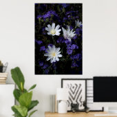 Cichorei en Phacelia wilde bloemen Poster (Thuiskantoor)