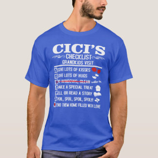 Cici Oma Checklist Grootmoeder Moederdag plezier T-shirt