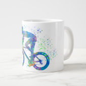 ciclista de competición en acuarela grote koffiekop (Voorkant rechts)