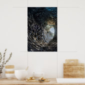 Ciculaire opening in een ijskolf poster (Keuken)