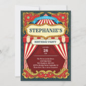 Cicus Carnaval Verjaardagsfeest Kinder Vintage Gro Kaart (Voorkant)