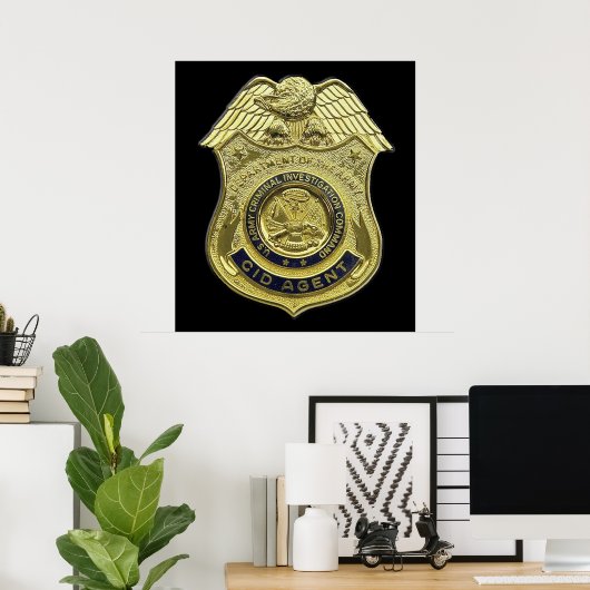 CID AGENT BADGE AMERICAN US USA Army Criminal Inve Poster (Thuiskantoor)