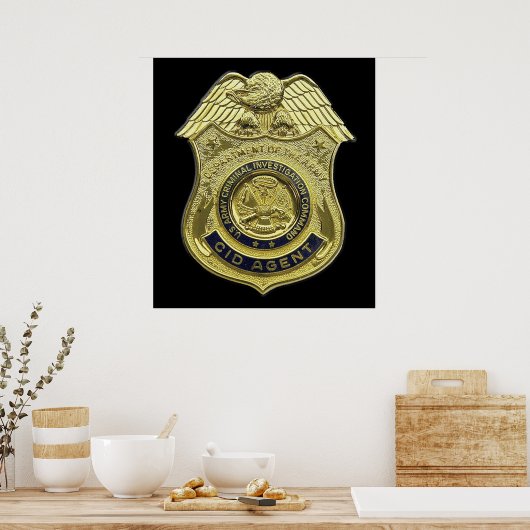 CID AGENT BADGE AMERICAN US USA Army Criminal Inve Poster (Keuken)