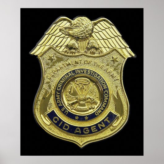 CID AGENT BADGE AMERICAN US USA Army Criminal Inve Poster (Voorkant)