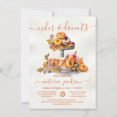 Cider en donuts Autumn Tiered Tray Vrijgezellenfee Kaart (Voorkant)