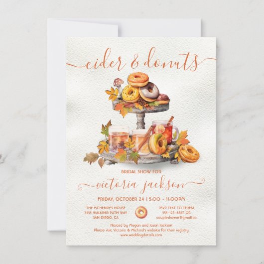 Cider en donuts Autumn Tiered Tray Vrijgezellenfee Kaart (Voorkant)