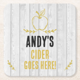 Ciderdrinker Verweerd Hout Effect Bierviltje Kartonnen Onderzetters