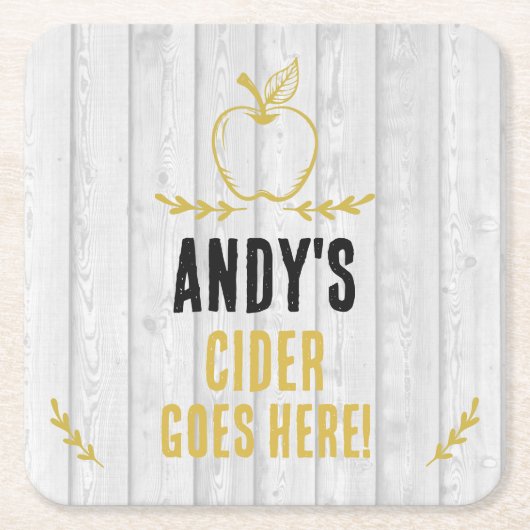 Ciderdrinker Verweerd Hout Effect Bierviltje Kartonnen Onderzetters (Voorkant)