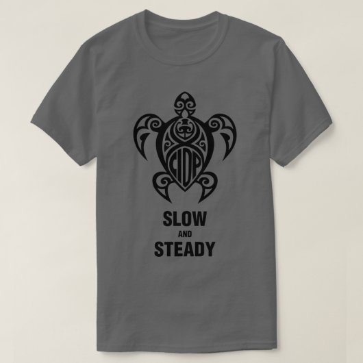 CIDP Turtle Black Slow Steady T-shirt (Design voorkant)