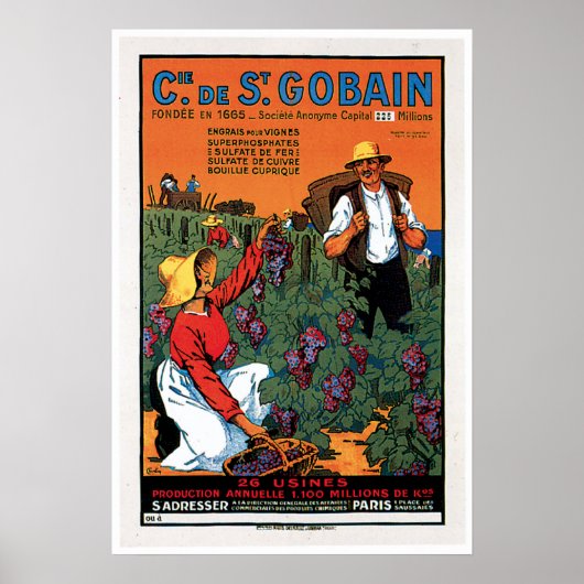 Cie de St.Gobain Grape  Food and Art Poster (Voorkant)